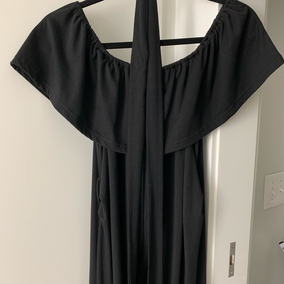 PinkBlush Black Off Shoulder Maternity Jumpsuit - Picture 4 of 4